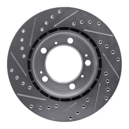 R1 Concepts R1 97-04 Porsche Boxster Rear Right Drilled & Slotted Silver Brake Rotor