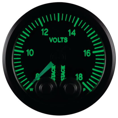 Autometer Stack 52mm 8-18V Pro-Control Battery Voltage Gauge -Black