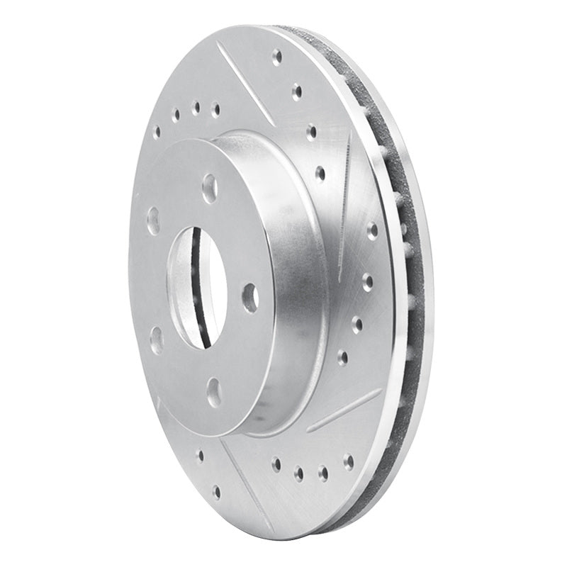 R1 Concepts R1 80-89 Buick SKYLARK Front Right Drilled & Slotted Silver Brake Rotor