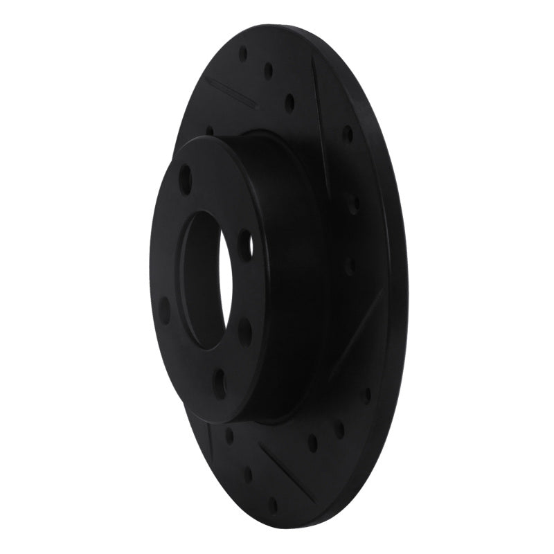 R1 Concepts R1 86-93 Volkswagen Quantum Rear Right Drilled & Slotted Black Brake Rotor