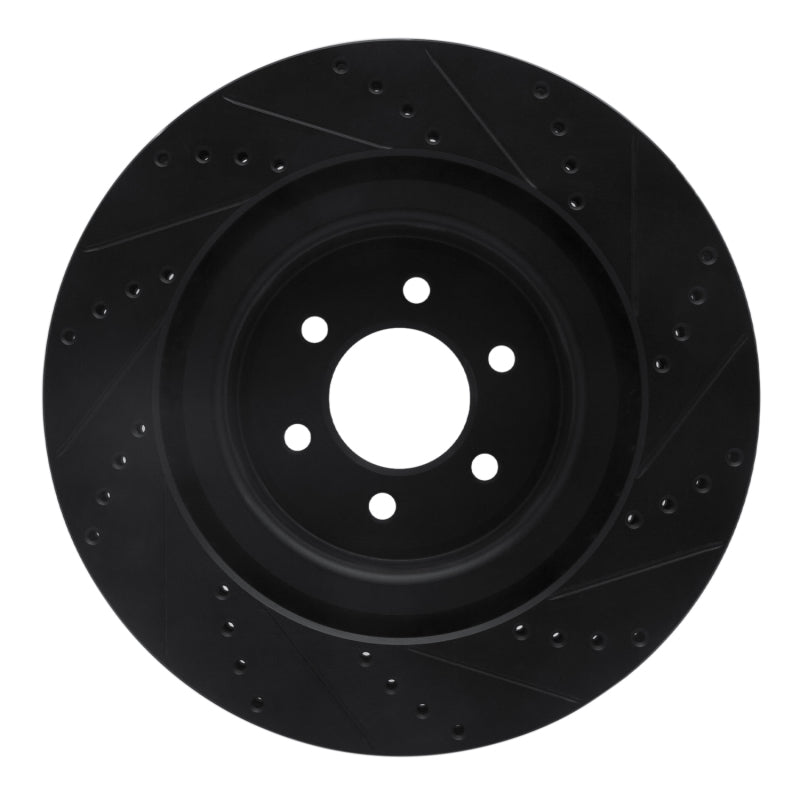 R1 Concepts R1 2003-2017 Dodge Viper Front Left Drilled & Slotted Black Brake Rotor