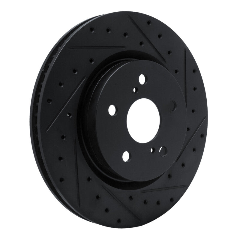 R1 Concepts R1 18-25 Lexus UX250h Front Right Drilled & Slotted Black Brake Rotor
