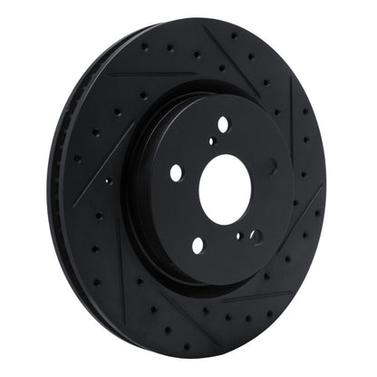 R1 Concepts R1 18-25 Lexus UX250h Front Right Drilled & Slotted Black Brake Rotor