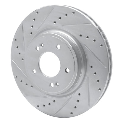 R1 Concepts R1 18-23 Genesis G70 Front Left Drilled & Slotted Silver Brake Rotor