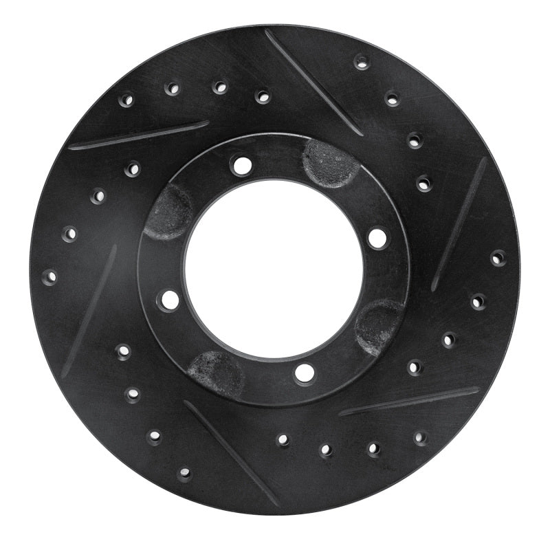 R1 Concepts R1 87-99 Hyundai Excel Front Right Drilled & Slotted Black Brake Rotor