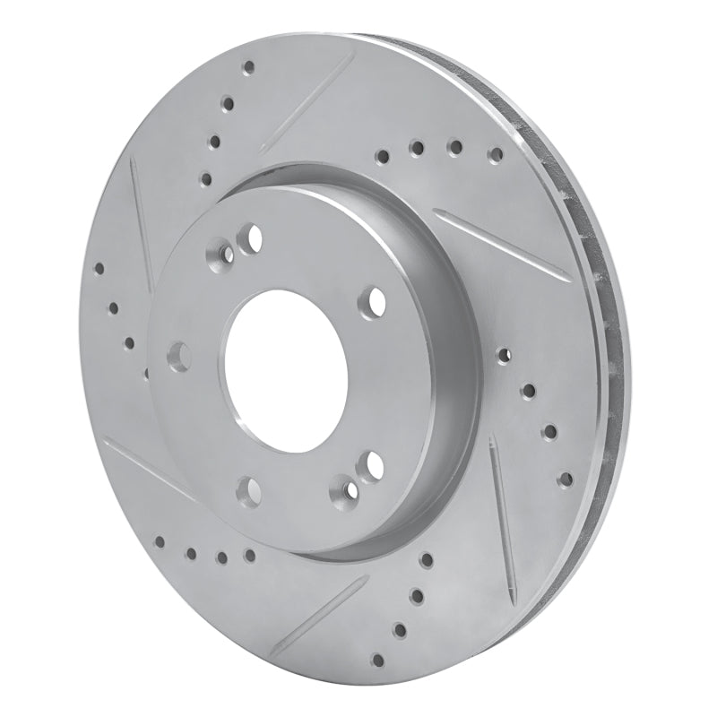 R1 Concepts R1 10-13 Kia Forte Koup Front Left Drilled & Slotted Silver Brake Rotor
