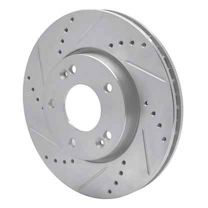 R1 Concepts R1 10-13 Kia Forte Koup Front Left Drilled & Slotted Silver Brake Rotor