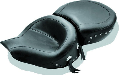 Mustang Motorcycle Mustang 94-96 Harley Road King Standard Touring 1PC Seat w/Black Pearl Studs - Black