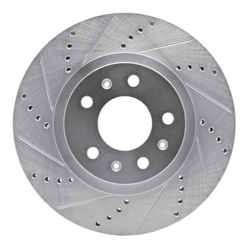 R1 Concepts R1 03-07 Cadillac CTS Front Left Drilled & Slotted Silver Brake Rotor