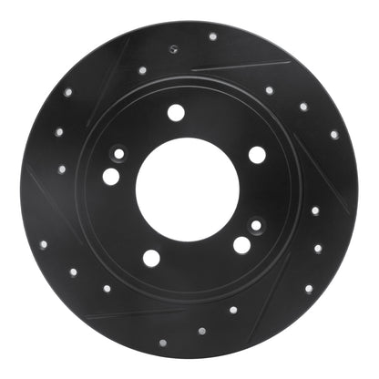 R1 Concepts R1 11-25 Hyundai Kona Rear Left Drilled & Slotted Black Brake Rotor