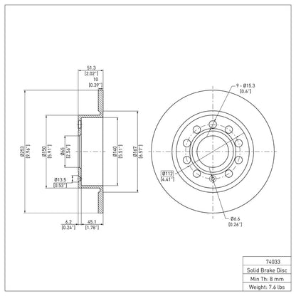 DFC 10-19 Audi A3 Rear GeoSPEC Coated Rotor