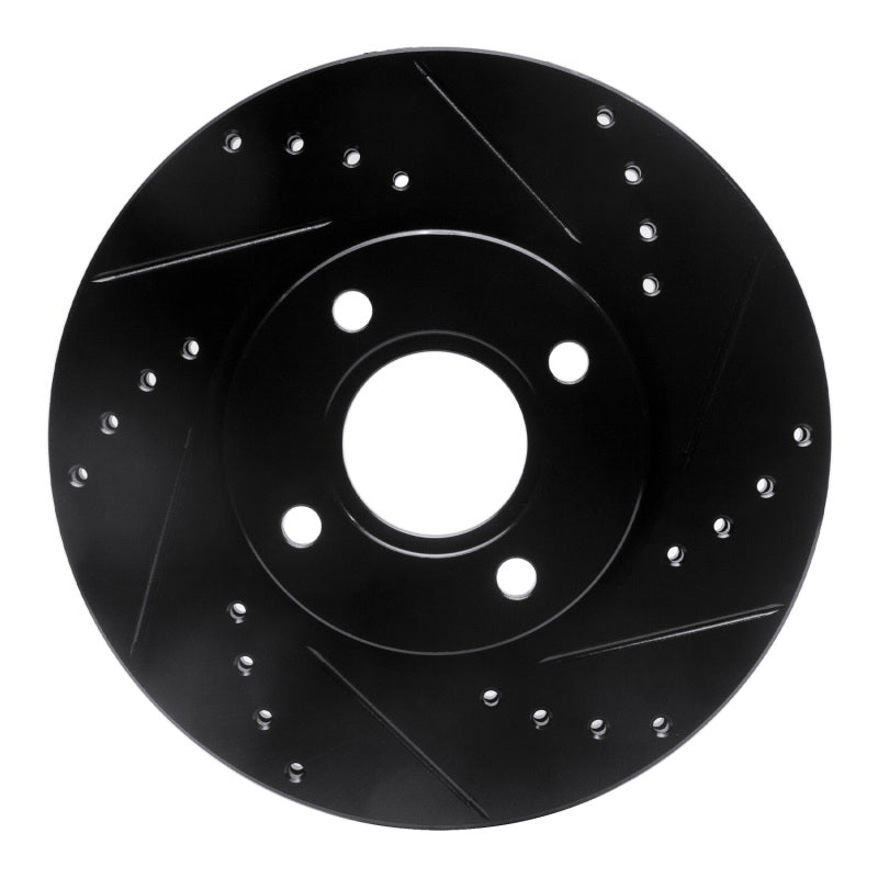 R1 Concepts R1 14-23 Ford Fiesta (USA/Canada) Front Right Drilled & Slotted Black Brake Rotor