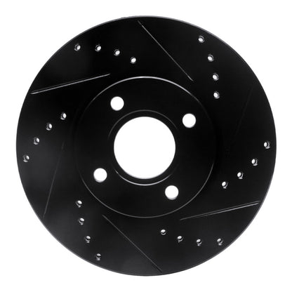 R1 Concepts R1 14-23 Ford Fiesta (USA/Canada) Front Right Drilled & Slotted Black Brake Rotor