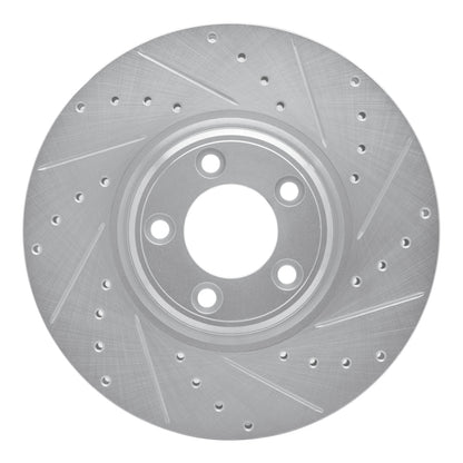 R1 Concepts R1 03-05 Jaguar VanDEN PLAS Front Right Drilled & Slotted Silver Brake Rotor