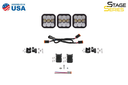 Diode Dynamics SS5 Pro Universal CrossLink 3-Pod Lightbar - Yellow Combo