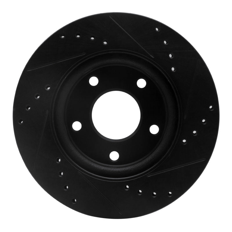 R1 Concepts R1 13-19 Nissan SENTRA Front Left Drilled & Slotted Black Brake Rotor