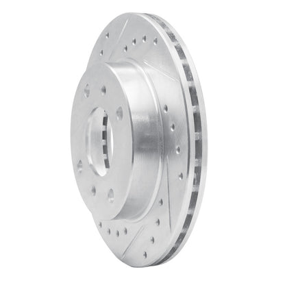 R1 Concepts R1 89-96 Nissan 240SX Front Left Drilled & Slotted Silver Brake Rotor