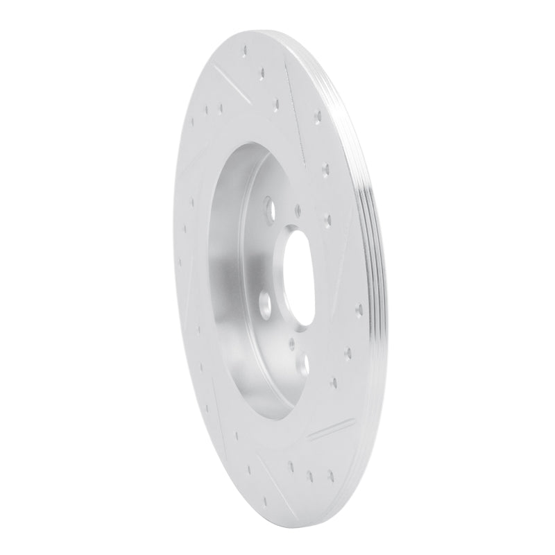 R1 Concepts R1 11-17 Lexus CT200H Rear Left Drilled & Slotted Silver Brake Rotor