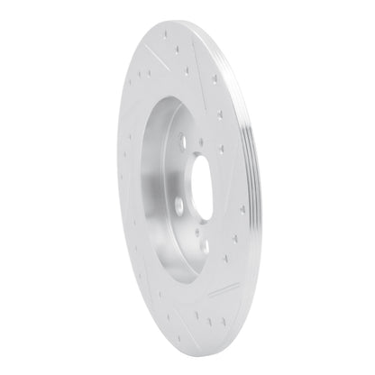 R1 Concepts R1 11-17 Lexus CT200H Rear Left Drilled & Slotted Silver Brake Rotor