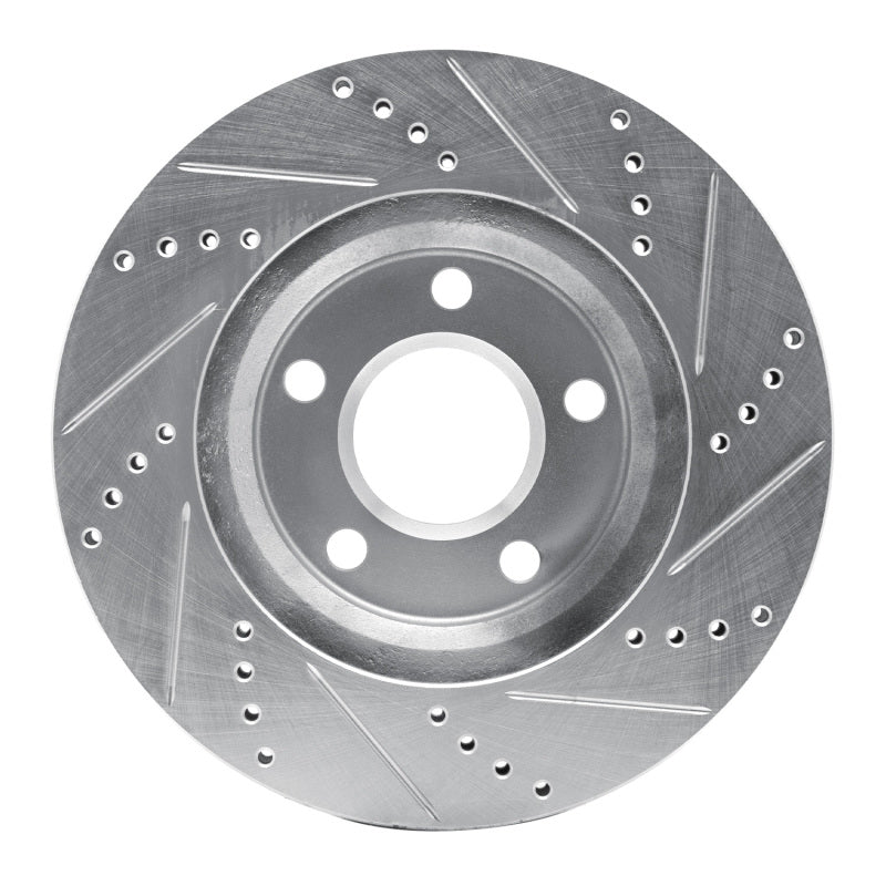 R1 Concepts R1 97-05 Buick Park Avenue Front Left Drilled & Slotted Silver Brake Rotor