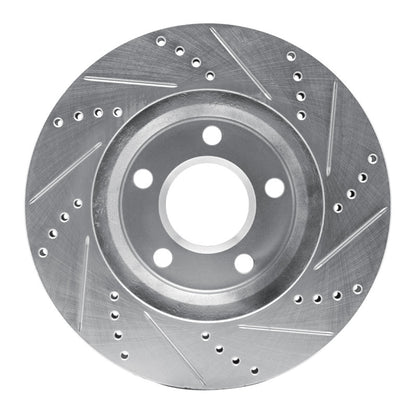 R1 Concepts R1 97-05 Buick Park Avenue Front Left Drilled & Slotted Silver Brake Rotor