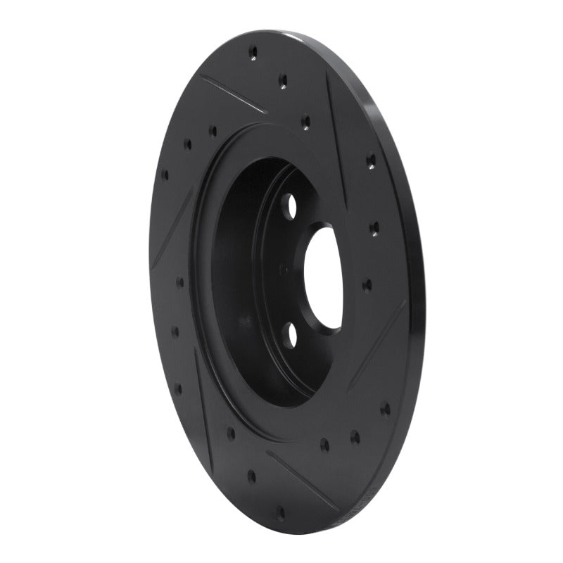 R1 Concepts R1 87-89 Toyota MR2 Rear Left Drilled & Slotted Black Brake Rotor