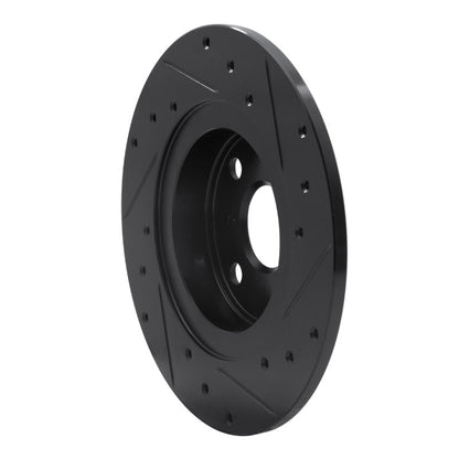 R1 Concepts R1 87-89 Toyota MR2 Rear Left Drilled & Slotted Black Brake Rotor