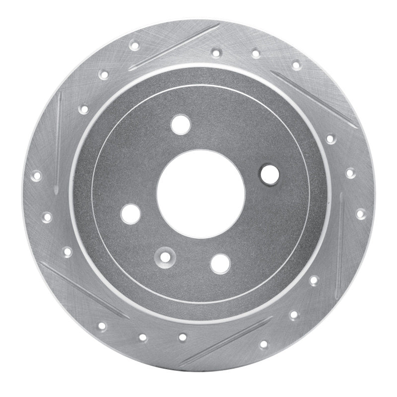 R1 Concepts R1 14-16 Chevrolet SPARK EV Rear Left Drilled & Slotted Silver Brake Rotor