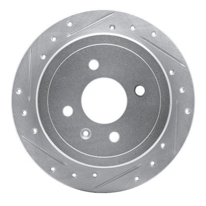 R1 Concepts R1 14-16 Chevrolet SPARK EV Rear Left Drilled & Slotted Silver Brake Rotor