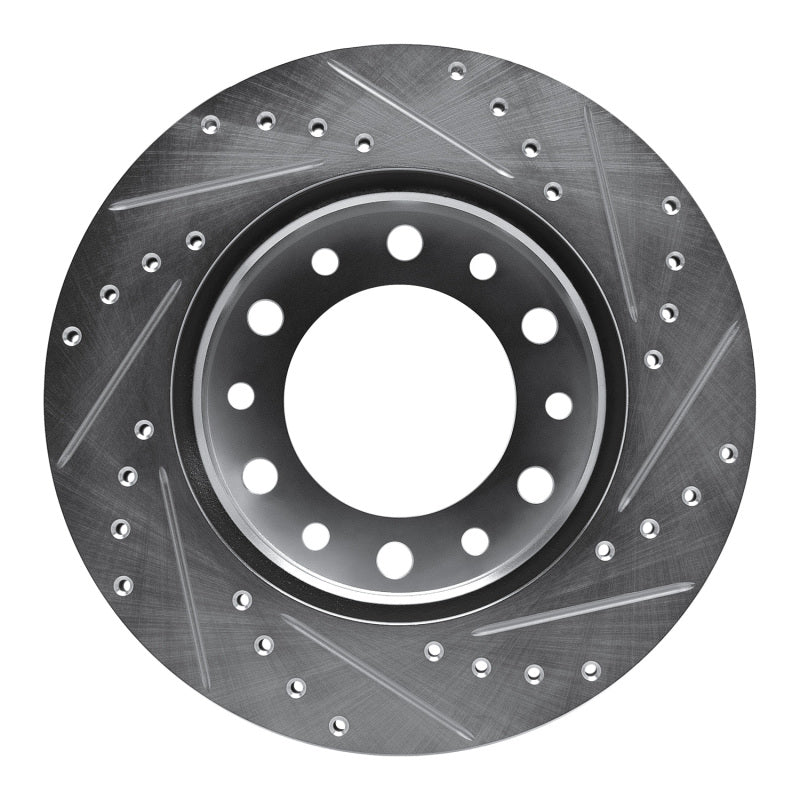 R1 Concepts R1 76-89 Toyota Land Cruiser Front Left Drilled & Slotted Silver Brake Rotor