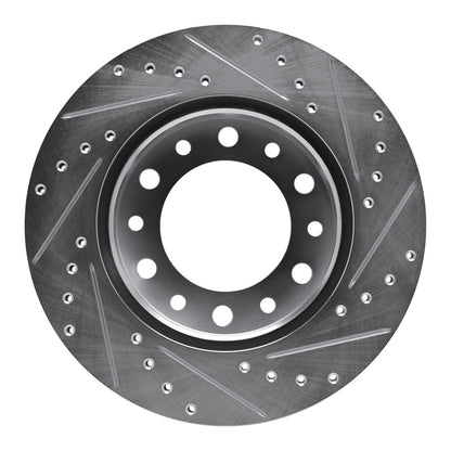 R1 Concepts R1 76-89 Toyota Land Cruiser Front Left Drilled & Slotted Silver Brake Rotor