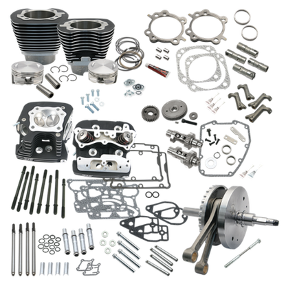S&S Cycle 2007 BT w/ Balancer 124in Hot Set Up Kit - Wrinkle Black