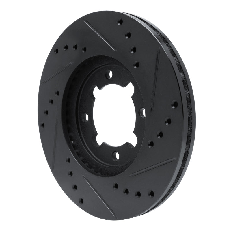R1 Concepts R1 83-84 Toyota Cressida Front Left Drilled & Slotted Black Brake Rotor
