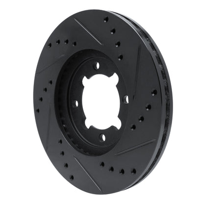 R1 Concepts R1 83-84 Toyota Cressida Front Left Drilled & Slotted Black Brake Rotor