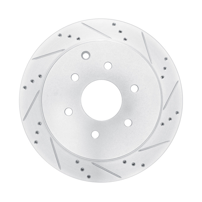 R1 Concepts R1 10-24 Infiniti QX80 Rear Right Drilled & Slotted Silver Brake Rotor
