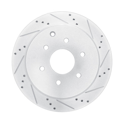 R1 Concepts R1 10-24 Infiniti QX80 Rear Right Drilled & Slotted Silver Brake Rotor