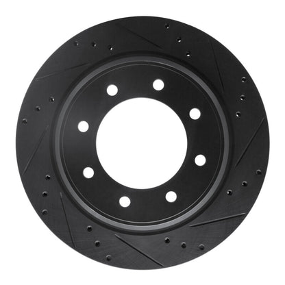 R1 Concepts R1 12-21 Nissan NV1500 Rear Right Drilled & Slotted Black Brake Rotor