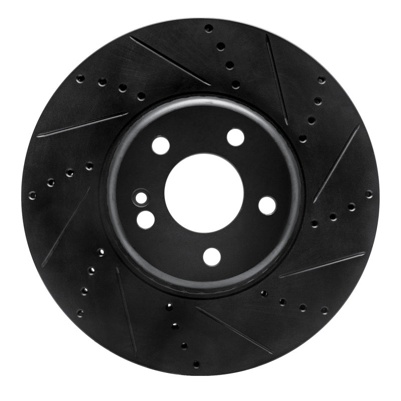 R1 Concepts R1 15-23 Mercedes-Benz E250 Front Right Drilled & Slotted Black Brake Rotor