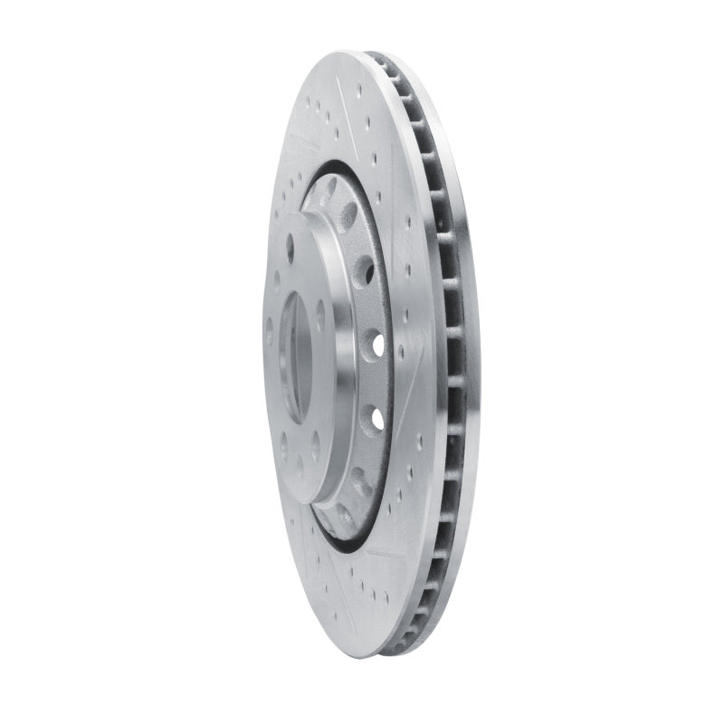 R1 Concepts R1 04-10 Audi A8 Rear Right Drilled & Slotted Silver Brake Rotor