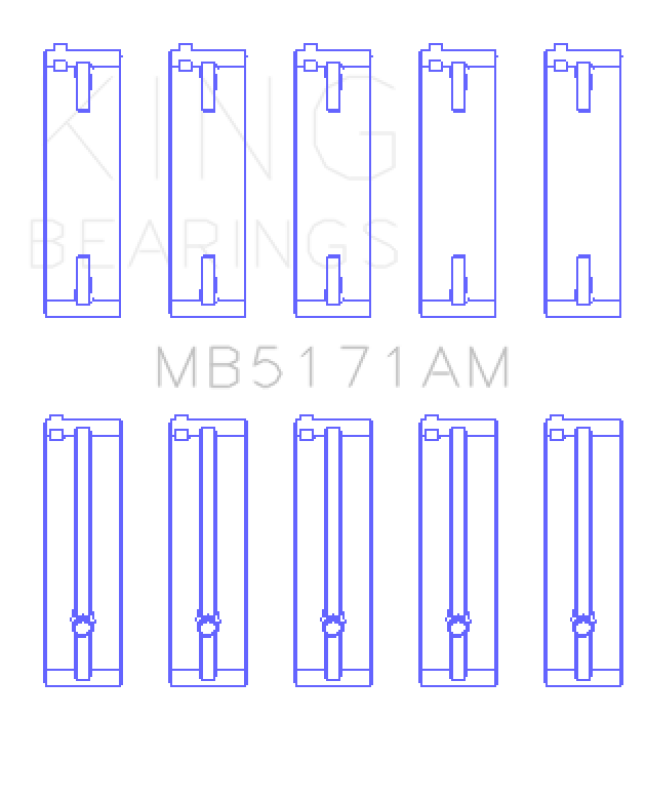 King Engine Bearings Mazda FS-DE L4/FP L4/FS L4  DOHC 16 Valve  (Size +0.75) Main Bearing Set
