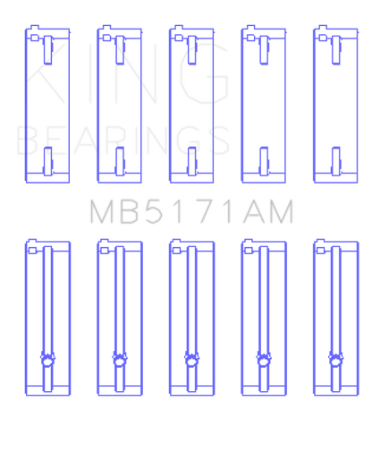 King Engine Bearings Mazda FS-DE L4/FP L4/FS L4  DOHC 16 Valve  (Size +0.75) Main Bearing Set
