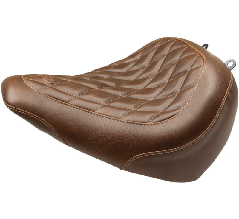 Mustang Motorcycle Mustang Harley Breakout Wide Tripper Solo Seat Diamond Stitch - Brown