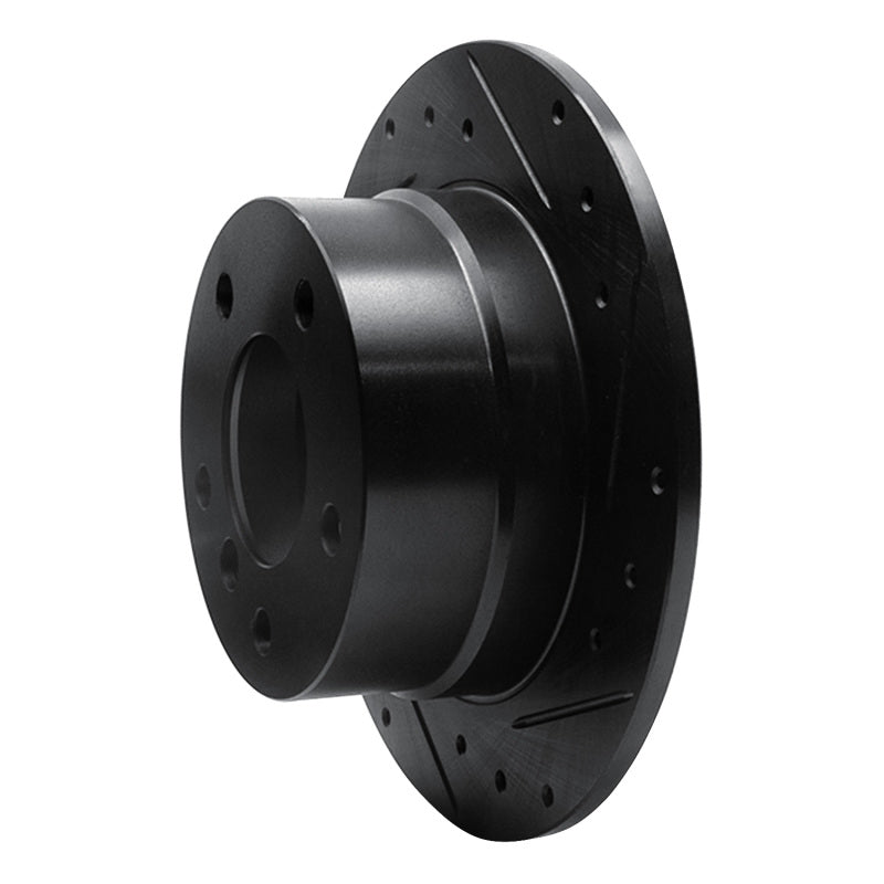 R1 Concepts R1 96-02 BMW Z3 Rear Right Drilled & Slotted Black Brake Rotor