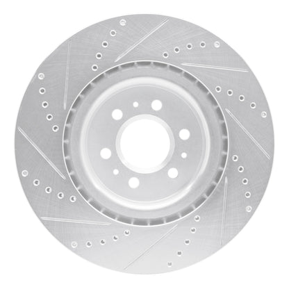 R1 Concepts R1 04-11 Cadillac CTS Front Right Drilled & Slotted Silver Brake Rotor