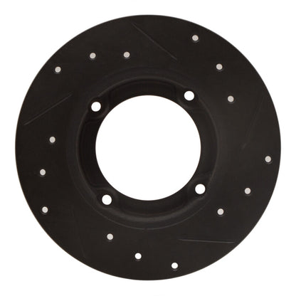 R1 Concepts R1 73-79 Honda Civic Front Left Drilled & Slotted Black Brake Rotor