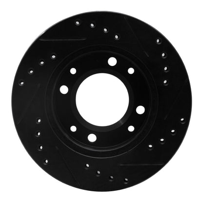 R1 Concepts R1 86-88 Mazda RX-7 Front Left Drilled & Slotted Black Brake Rotor