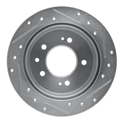 R1 Concepts R1 07-10 Hyundai Elantra Rear Left Drilled & Slotted Silver Brake Rotor