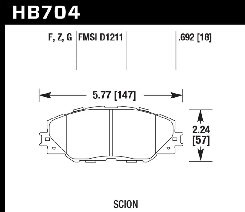 Hawk Performance Hawk 06-16 Toyota RAV4 HPS 5.0 Front Brake Pads
