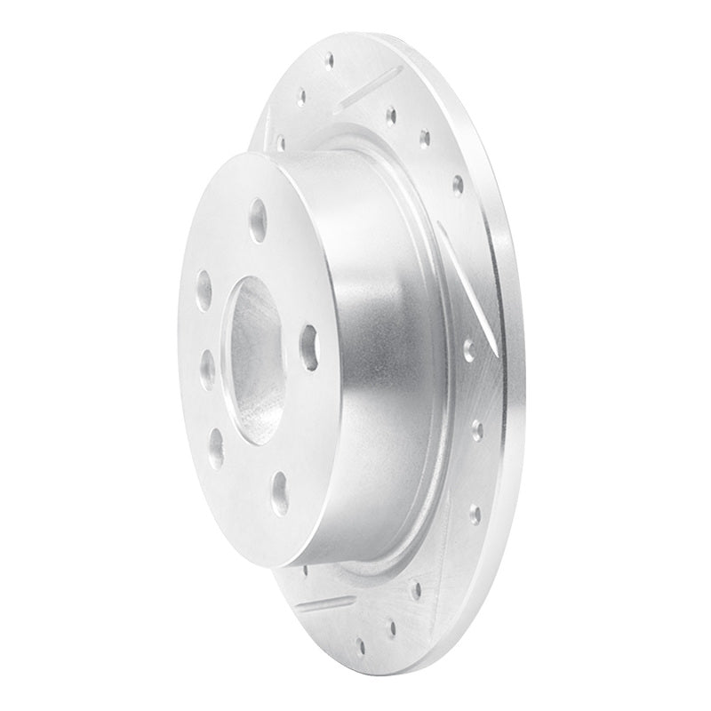 R1 Concepts R1 14-24 Mini Cooper (Excl Clubman) Rear Left Drilled & Slotted Silver Brake Rotor