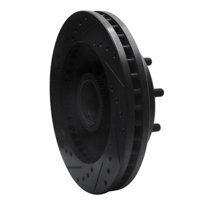 R1 Concepts R1 01-02 Chevrolet Express 3500 Front Right Drilled & Slotted Black Brake Rotor